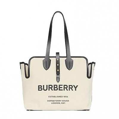 [스페셜오더]BURBERRY-80103411 버버리 미디엄 소프트 코튼 캔버스 벨트 토트백