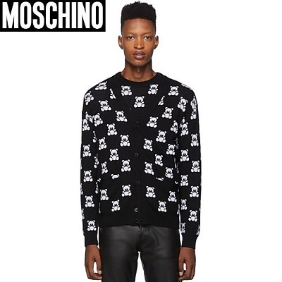 MOSCHINO-192E 모스치노 블랙 테디 베어 브이넥 남녀공용 가디건