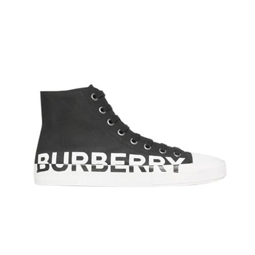 BURBERRY-80182731 버버리 로고 프린트 개버딘 하이톱 스니커즈