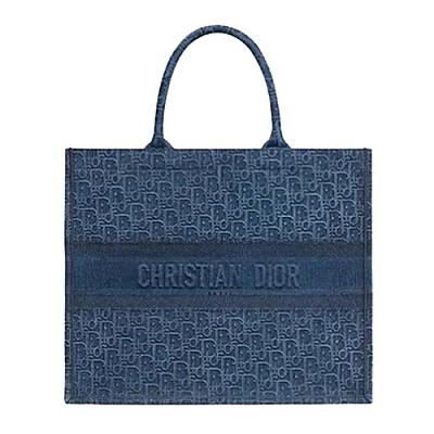 [스페셜오더]DIOR-M1296 디올 블루 DIOR OBLIQUE 자수 데님 스몰 DIOR BOOK TOTE 백