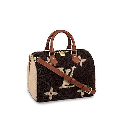 [스페셜오더]LOUIS VUITTON-M55422 루이비통 브라운/크렘 베쥬 모노그램 시어링 스피디 반둘리에 25