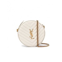 [스페셜오더]SAINT LAURENT-610436 생 로랑 블루 쉐브론 퀼팅 데님 VINYLE 라운드 백