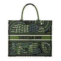 DIOR-디올 에크루/그레이 Oblique 자수 Dior Book Tote 라지 토트백 42cm - M1286ZRIW_M20I