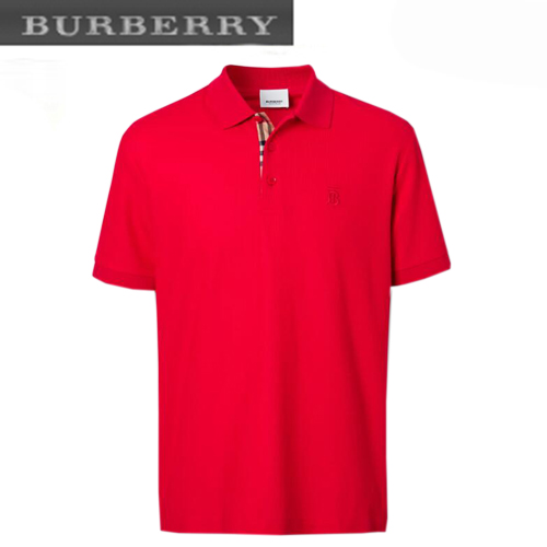 BURBERRY-80143171 버버리 레드 모노그램 모티프 피케 폴로셔츠