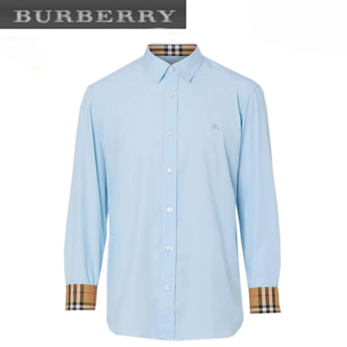 BURBERRY-80087041 버버리 페일 블루 스트레치 포플린 셔츠