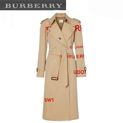 BURBERRY-80136941 버버리 허니 호스페리 프린트 코튼 개버딘 트렌치코트