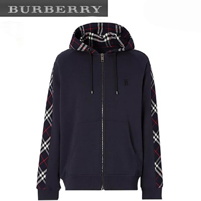 BURBERRY-80134941 버버리 그레이 빈티지 체크 패널 후드 톱 남여공용