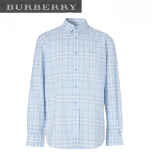 BURBERRY-80258491 버버리 더스티 블루벨 체크 포플린 셔츠