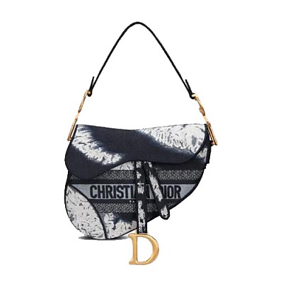 [스페셜오더]DIOR-M0446 디올 블루 Tie & Dior 자수 SADDLE 백