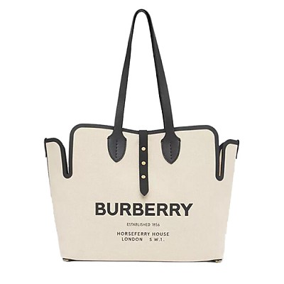 [스페셜오더]BURBERRY-80313181 버버리 화이트/블랙 미디엄 소프트 벨트 백