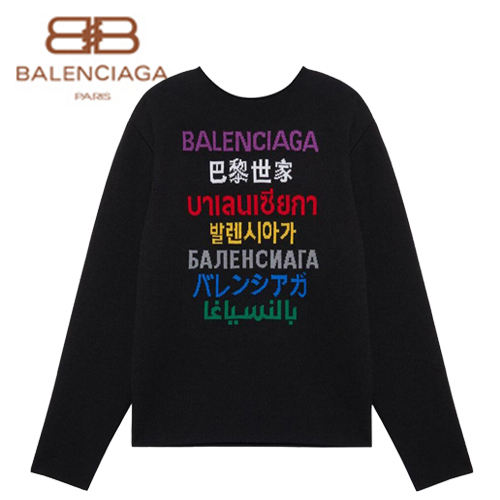 BALENCIAGA-646491 발렌시아가 블랙 LANGUAGES 크루넥