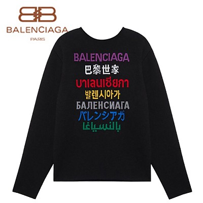 BALENCIAGA-646491 발렌시아가 블랙 LANGUAGES 크루넥