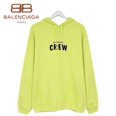 BALENCIAGA-578135 발렌시아가 옐로우 프린트 컬리 플리스 Crew 후디 남여공용