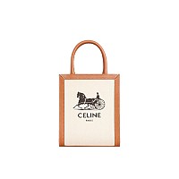 [스페셜오더]CELINE-193302 셀린느 내추럴 CELINE 로고 프린트 미니 버티컬 카바스 백