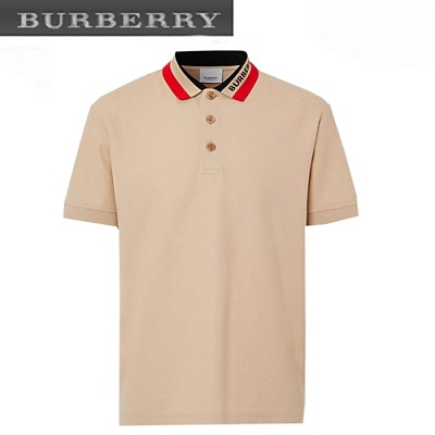 BURBERRY-80392661 버버리 비비드 코발트 로고 디테일 코튼 피케 폴로셔츠