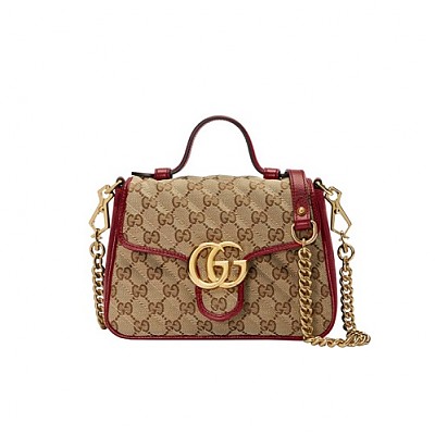 [스페셜오더]GUCCI-583571 2535 구찌 브라운 GG 마몽 마틀라세 미니 탑 핸들 백