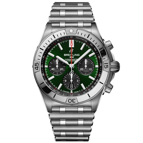 [스페셜오더]BREITLING-브라이틀링 크로노맷 B01 크로노그래프 스틸 그린 유틸리티 42mm