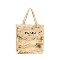 [스페셜오더]PRADA-1BG393 프라다 화이트 라피아 토트 백