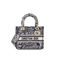 [스페셜오더]CHRISTIAN DIOR-M0565 디올 그레이 Toile de Jouy Reverse 자수 LADY D-LITE 미디엄 백