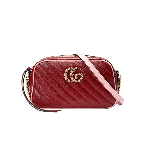 [스페셜오더]GUCCI-447632 6476 구찌 다크 레드 GG 마몽 스몰 숄더백