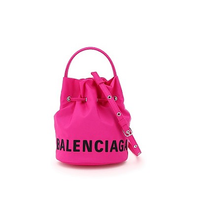 [스페셜오더]BALENCIAGA-619458 발렌시아가 핑크 WHEEL XS 드로스트링 스몰 버킷백