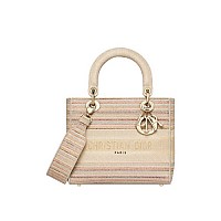 [스페셜오더]CHRISTIAN DIOR-M0565 디올 그레이 Toile de Jouy Reverse 자수 LADY D-LITE 미디엄 백