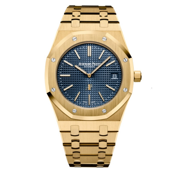 [ZF]AP-오데마피게 로얄 오크 JUMBO 엑스트라-씬 18K 옐로우골드 블루 39mm 1:1 Best Edition-15202BA