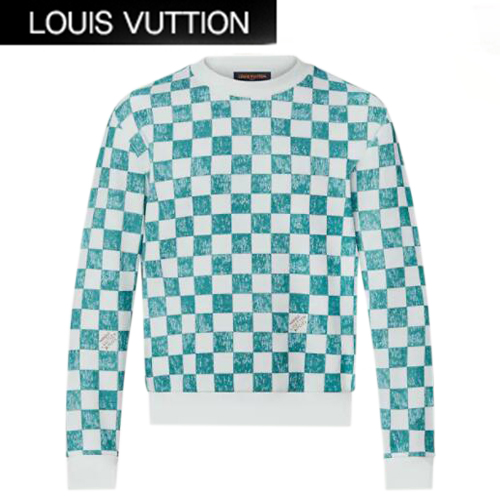 LOUIS VUITTON-1A99VC 루이비통 화이트/오션 다미에 프린티드 크루넥 남여공용