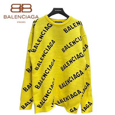 BALENCIAGA-101413 발렌시아가 옐로우 니트 코튼 스웨터 남여공용