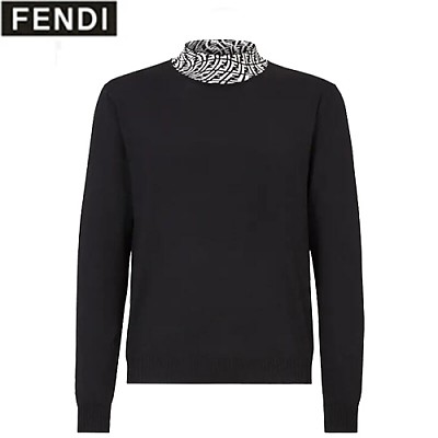 FENDI-FZZ411 펜디 블랙 울 터틀넥 스웨터