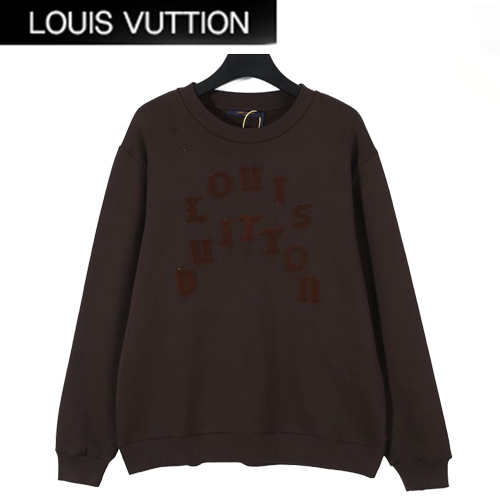 LOUIS VUITTON-10196 루이비통 다크 브라운 패치 장식 스웨트셔츠 남여공용