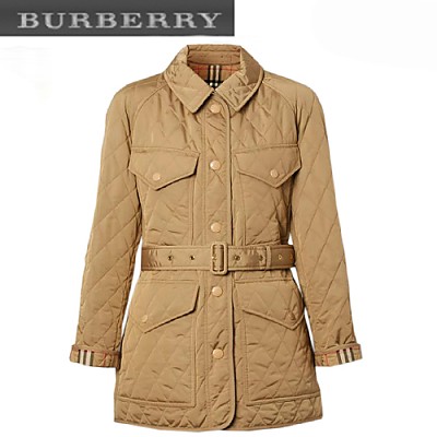 BURBERRY-80358871 버버리 베이지 다이아몬드 퀼팅 필드 재킷 여성용