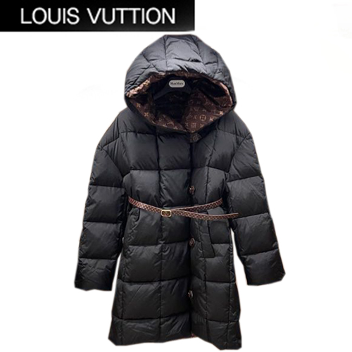 LOUIS VUITTON-10292 루이비통 블랙 모노그램 디테일 롱 패딩 여성용