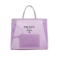 [스페셜오더]PRADA-1BG416 프라다 블랙 폴카 도트 메쉬 토트 백