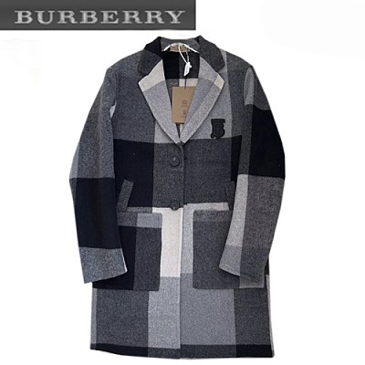 BURBERRY-01041 버버리 그레이 체크 울 코트 남성용