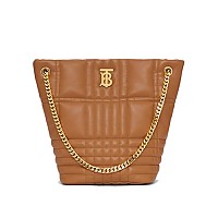 [스페셜오더]BURBERRY-80462371 버버리 블랙 미디엄 퀼팅 램스킨 롤라 버킷 백