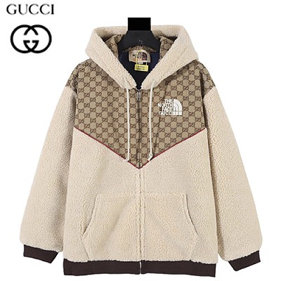 GUCCI-01125 구찌 베이지 시어링 구찌 X 노스페이스 콜라보 후드 쟈켓 남여공용