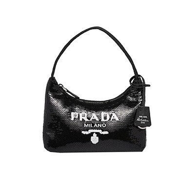 [스페셜오더]PRADA-1NE515 프라다 블랙 시퀸 리에디션 미니 백