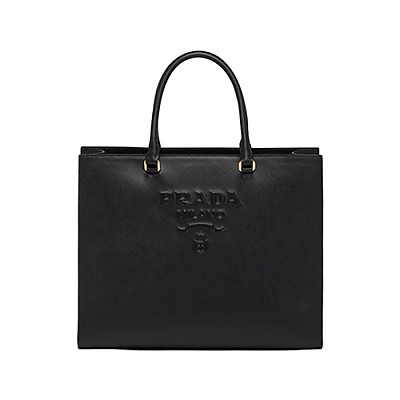 [스페셜오더]PRADA-1BA335 프라다 블랙 사피아노 가죽 대형 핸드백