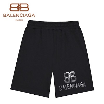 BALENCIA**-040713 발렌시아가 블랙 로고 프린트 장식 스웨트쇼츠 남여공용