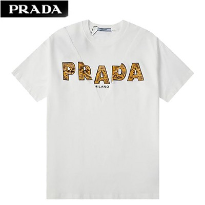 PRAD*-04204 프라다 화이트 PRADA 아플리케 장식 티셔츠 남여공용