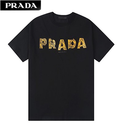 PRAD*-04205 프라다 블랙 PRADA 아플리케 장식 티셔츠 남여공용