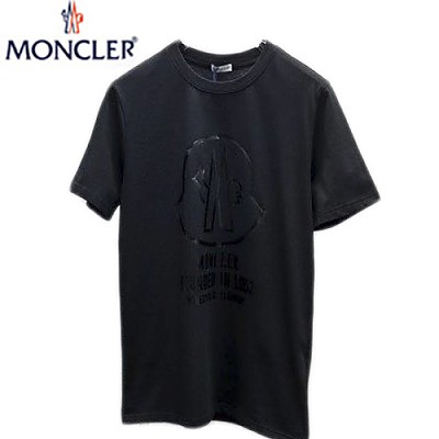 MONCL**-04248 몽클레어 블랙 프린트 장식 티셔츠 남성용