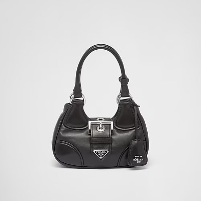 PRADA-1BA381 프라다 블랙 문 패딩 나파 가죽 백 22cm