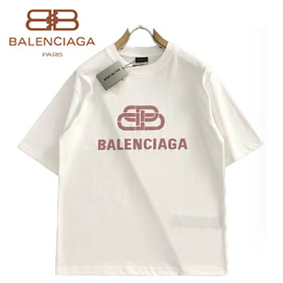 BALENCIAGA-05273 발렌시아가 화이트 아플리케 장식 티셔츠 남여공용