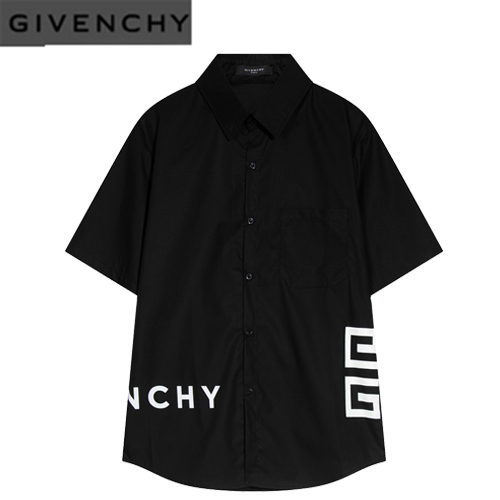 GIVENCHY-05285 지방시 블랙 프린트 장식 셔츠 남여공용