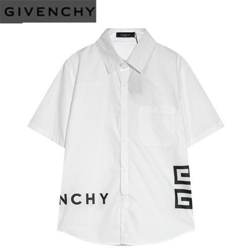 GIVENCHY-05286 지방시 화이트 프린트 장식 셔츠 남여공용