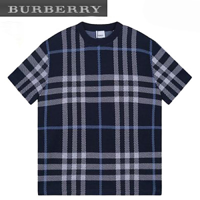 BURBERRY-05304 버버리 베이지 체크 무늬 티셔츠 남성용