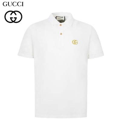 GUCCI-06019 구찌 블랙 GG 아플리케 장식 폴로 티셔츠 남성용