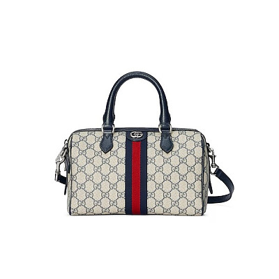 GUCCI-‎772061 구찌 베이지/블루 오피디아 GG 스몰 탑 핸들백 26.5cm